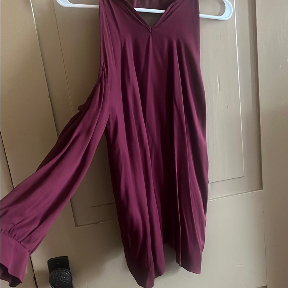 Red Cold Shoulder Blouse for Night Out
